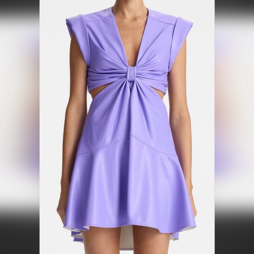 A.L.C. Lavender Leather Mini Dress